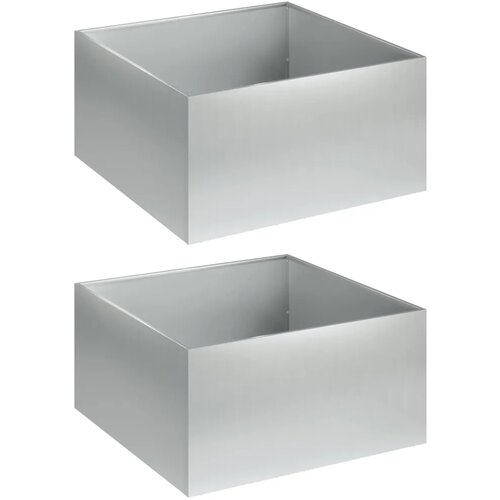  Vrtna saksija 2 kom. Srebrna 40 x 40 x 30 cm Pocinčani čelik - Pocinčani čelik 40 x 40 x 30 cm 2 Slike