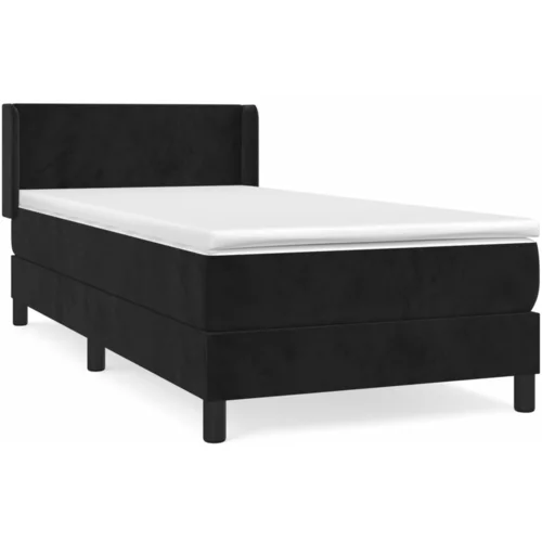 vidaXL Box spring postelja z vzmetnico črna 80x200 cm žamet, (20723836)
