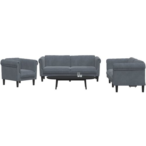 vidaXL 3-dijelni set sofa tamnosivi baršunasti Cijene