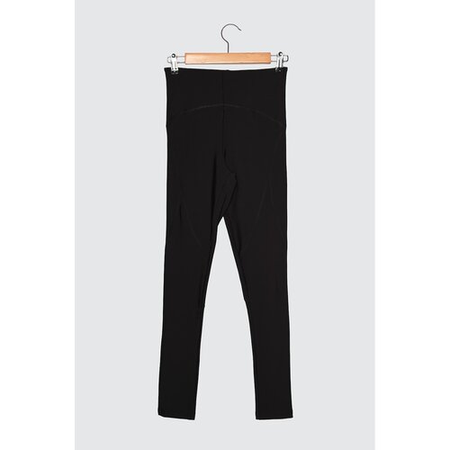 Trendyol Black Bedstead Stitch Detail Gatherer Sport Leggings Slike