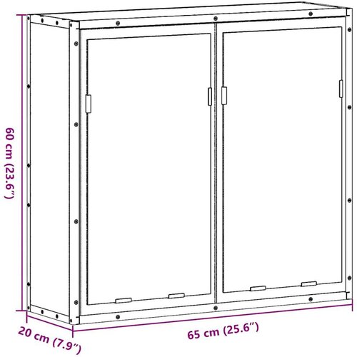 VidaXL Kupaonski ormarić s ogledalom sivi Sonoma 65x20x60 cm Slike