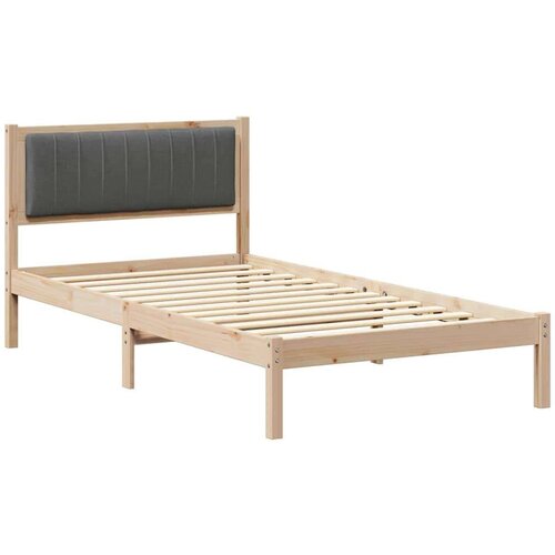 VidaXL krevetni okvir s tapiciranim uzglavljem tamno siva 100 x 200 cm Slike