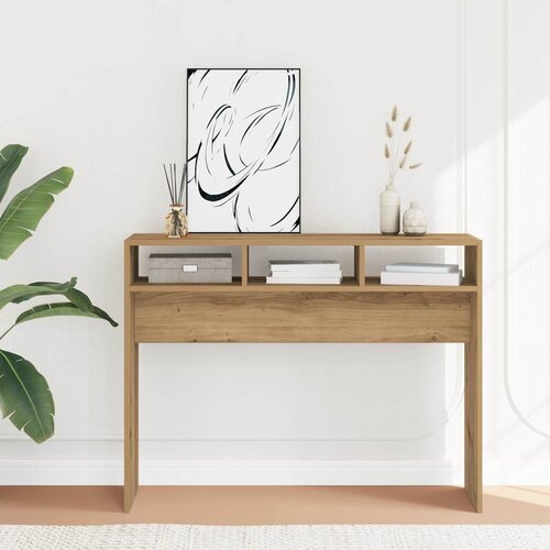 Maison Chic konzolna miza - miza ob steni artisan hrast 105x30x80 cm inženirski les, (21786399) Slike