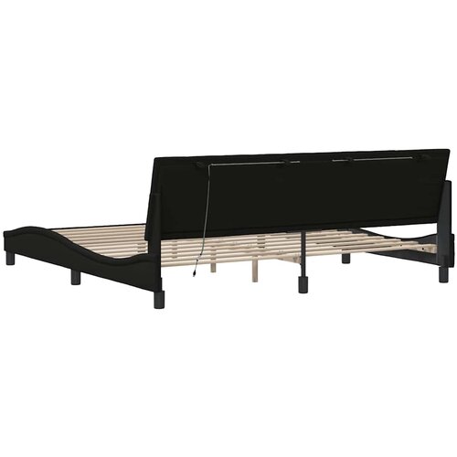  Okvir za krevet bez madraca Hanko crni 200x200 cm od tkanine Slike