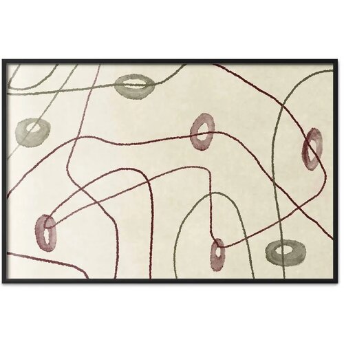  Plakat Lines and Shapes - a bead labyrinth on a pale worn background 60x40 Crni okvir Cijene