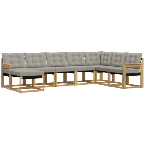 vidaXL Zunanja garnitura za sedenje 8 pcs Bela in svetlo siva, (5000280899) Cene