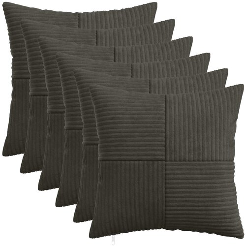  Presvlaka za jastuk 6 pcs ALMELO Antracit 45 x 45 cm Kord Cene