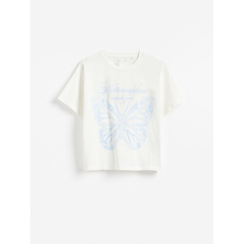 Reserved Ležerni t-shirt s printom - krem Cijene