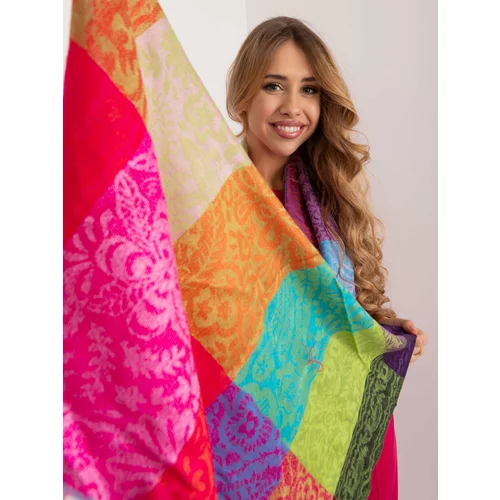Fashion Hunters Colorful viscose scarf with fringe