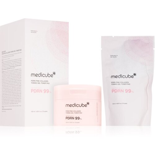 MEDICUBE PDRN Pink Collagen Toning Gel Toner Pad blazinice natopljene tonerom za sjaj i zaglađivanje kože lica 70 kom Cijene
