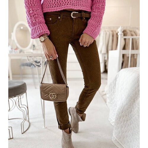 Gemre Brown Chevrette Fabric Trousers Cijene