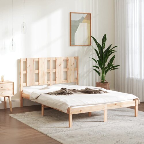 The Living Store Posteljni okvir iz trdnega lesa 135x190 cm - Posteljni Okvir, (21530370) Slike
