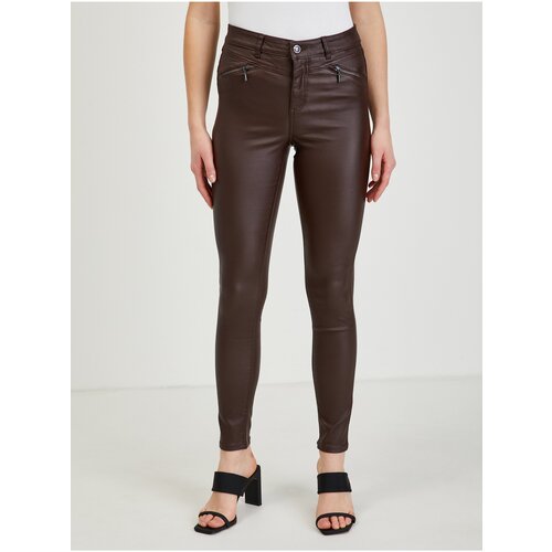 Orsay Dark brown women's leatherette pants - Ladies Cijene