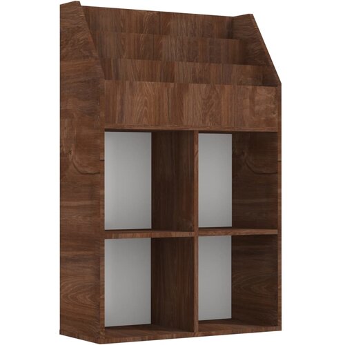  Stalak za dječje časopise smeđa boja hrasta 71x30x114 cm drveni Slike