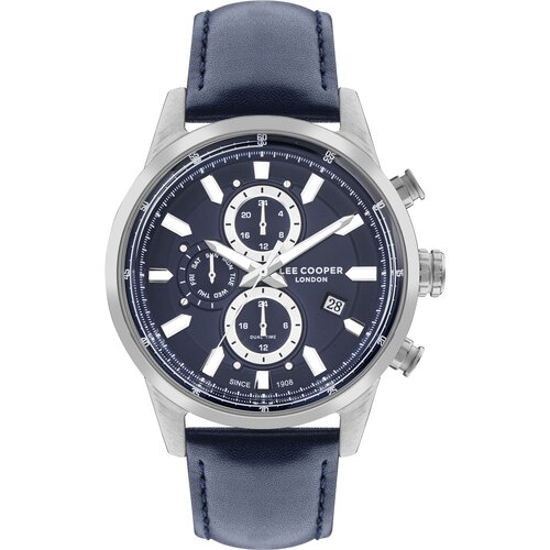 Lee Cooper Muški ručni sat, Kvarcni mehanizam, 45mm, Teget kućište, Braon, LC07855.399 Cene