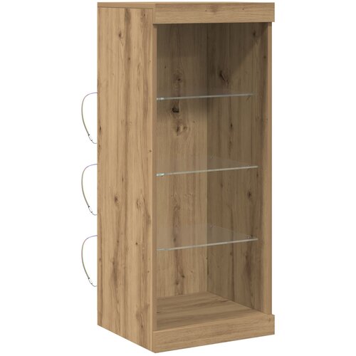 VidaXL Stranska omarica z LED lučmi, umetni&amp;scaron;ki hrast, 41x37x100 cm Slike