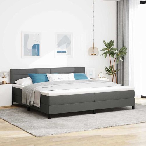 Krevet s opruga kutije Tamno siva 200 x 200 cm tkanina Cijene