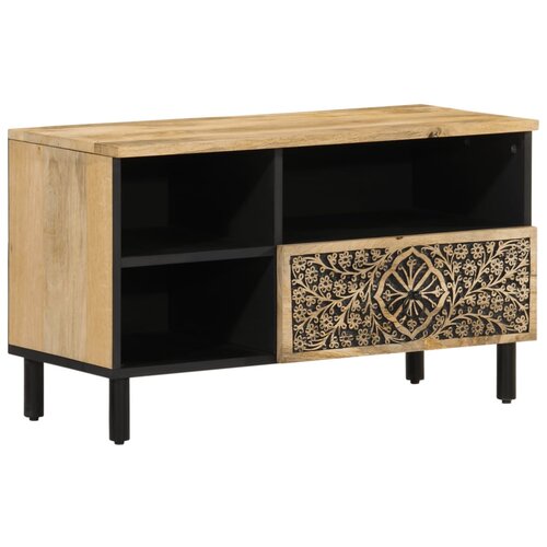 Maison Chic TV omarica - TV stojalo - Televizijska omarica 80x33x46 cm trden mangov les, (21700832) Slike