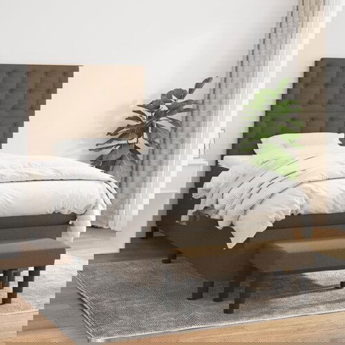  The Living Store Box spring postelja z vzmetnico temno rjav 90x190 cm blago - Box Spring Postelja, (21501316) Slike