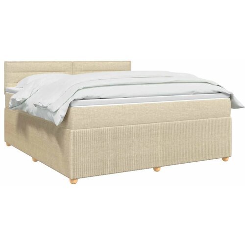  Boxspring krevet s madracem Krem 140 x 200 cm Tkanina - Krem 140 x 200 cm Dizajn linija Slike