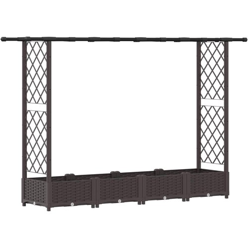 vidaXL Povišeni krevet s mrežom i krovom Smeđa 203 x 40 x 121 cm PP - Smeđa 203 x 40 x 123 cm s ravnim krovom (2 bočna mreža) Cene