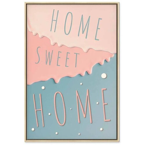  Slika - Inscriptions: Home Sweet Home (1 Part) Vertical 80x120 U prirodnom drvenom okviru Slike