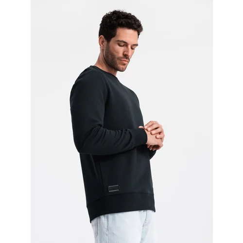 Ombre BASIC men's non-stretch cotton sweatshirt - black