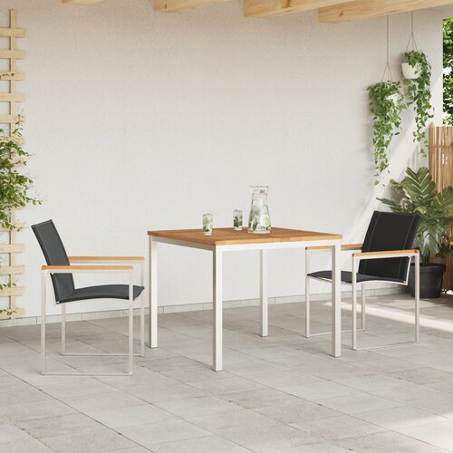 vidaXL 3-dijelni vrtni set za objedovanje od masivnog bagremovog drva, vanjski stol 90x90x74.5 cm od masivnog bagremovog drva Cijene