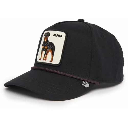 Goorin Bros Pamučna kapa sa šiltom Alpha Dog boja: crna, s aplikacijom, 101-1133