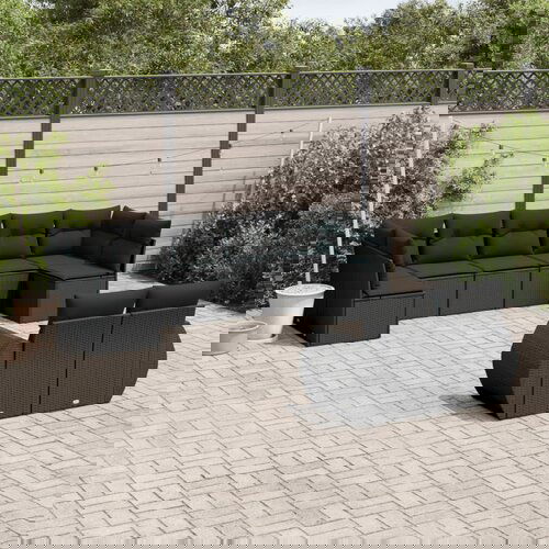 vidaXL Vrtna sedežna garnitura 9-delna z blazinami črn poli ratan Cene