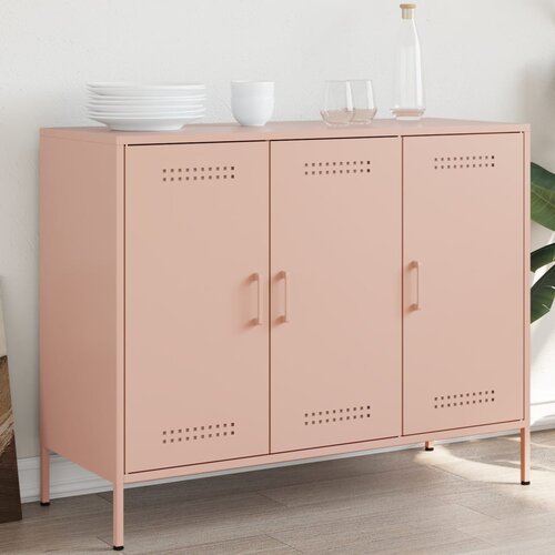 The Living Store Komoda roza 100,5x39x79 cm hladno valjano jeklo - Komoda, (21837404) Cene
