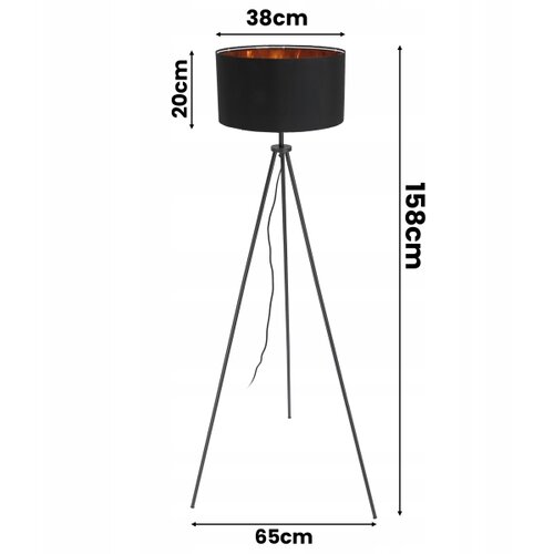  Stojeća lampa 1xE27/40W/230V crna Slike