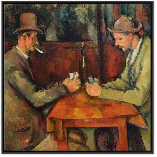  Slika - Paul C&amp;eacute;zanne &amp;ndash; The Card Players 40x40 U crnom drvenom okviru Slike