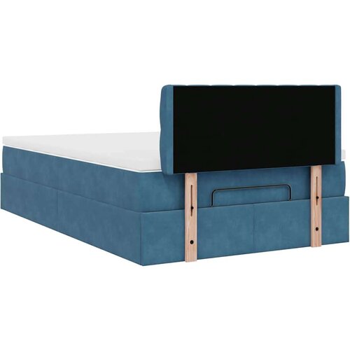 VidaXL okvir za krevet s madraca tamnoplavi 120x190 cm bar&amp;scaron;unasti Slike