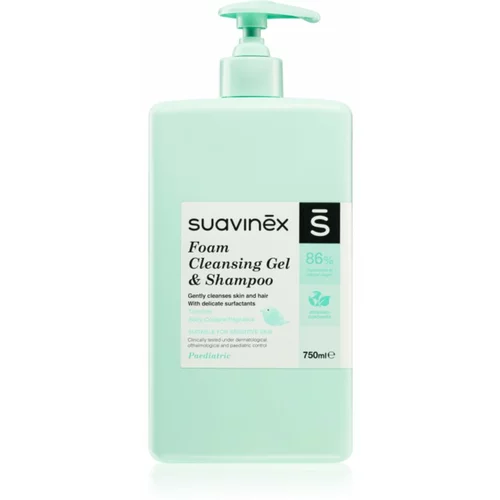 Suavinex Foam Cleansing Gel & Shampoo penast šampon za otroke od rojstva Baby Cologne 750 ml