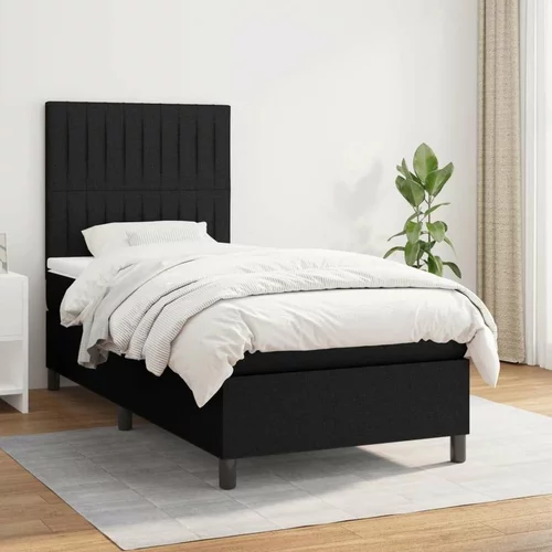  Box spring postelja z vzmetnico črna 90x200 cm blago, (20792163)