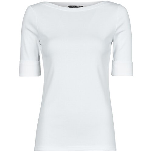 Polo Ralph Lauren Majice z dolgimi rokavi JUDY-ELBOW SLEEVE-KNIT Bela Cene