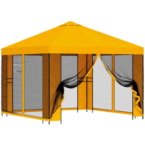 vidaXL Vrtni gazebo s stranskimi stenami 3 x 3 m Rumena, (5000218878) Cene