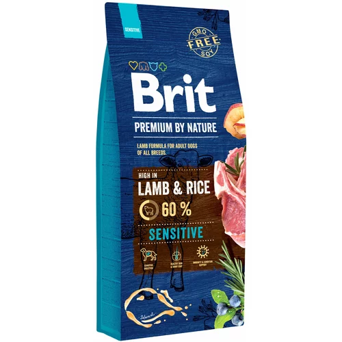 BRIT Premium by Nature jagnjetina & riž - Varčno pakiranje: 2 x 15 kg