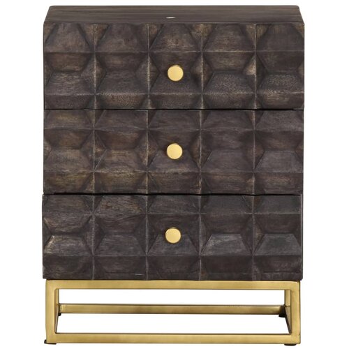 Maison Chic Nočna omarica - Nočna miza črna 40x30x50 cm trden mangov les, (21687649) Slike