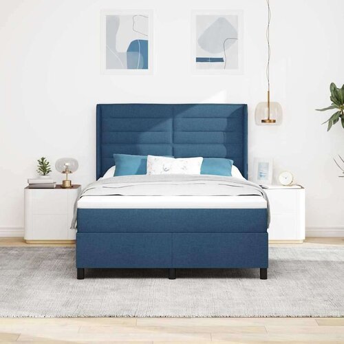 Box spring krevet s madracem Plava 140 x 190 cm tkanina Slike