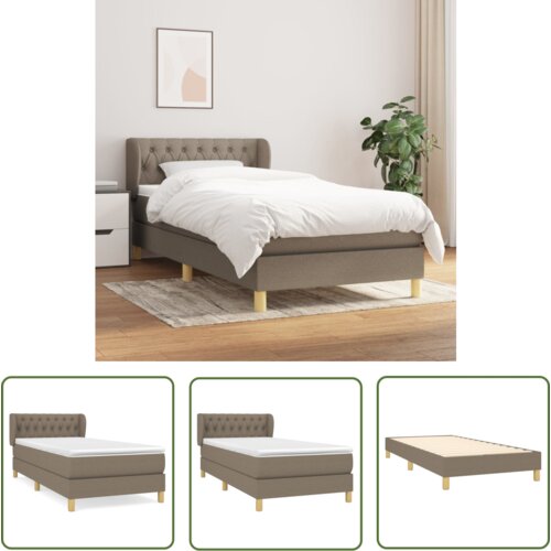 The Living Store Box spring postelja z vzmetnico taupe 100x200 cm blago - Box Spring Postelja, (21737223) Cene
