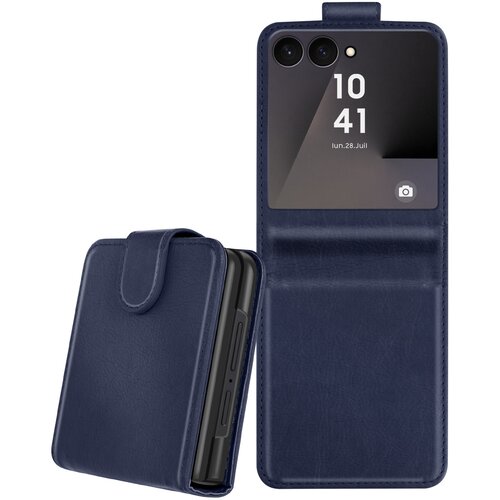 AVIZAR Chesterfield etui za kartice za Samsung Z Flip 7 z magnetnim zavihkom, Modra, (5000189748) Cene