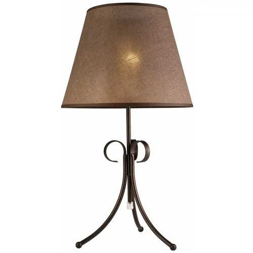 LAMKUR Temno rjava namizna svetilka s tekstilnim senčnikom (višina 55 cm) Lorenzo –