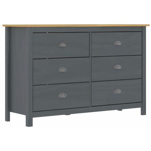  Komoda Hill siva 125x40x80 cm trdna borovina Slike