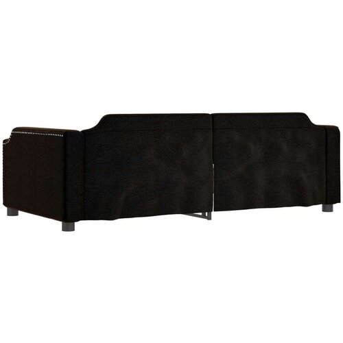 VidaXL Dnevni krevet na razvlačenje crni 90 x 190 cm od tkanine Slike