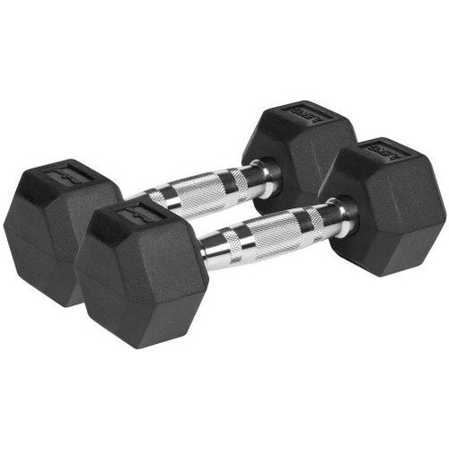Rebel Active RBA-2325-02.5 &amp;ndash; Set gumiranih HEX bučic 2 &amp;times; 2,5 kg, skupno 5 kg Slike