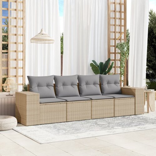 vidaXL 4-dijelni set vrtnih sofa s jastucima bež od poliratana Cijene