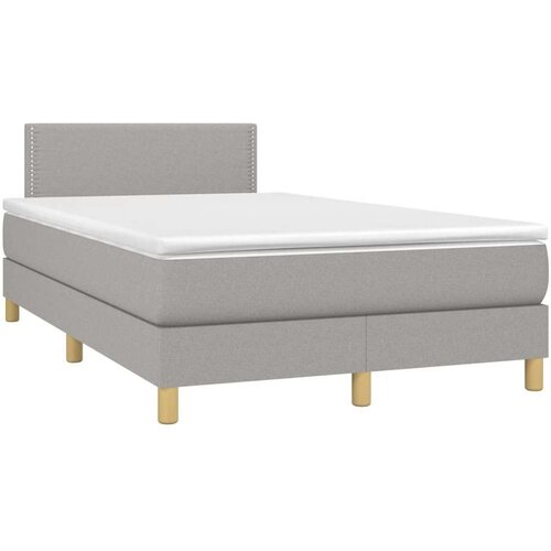 VidaXL Krevet s oprugama i madracem svjetlosivi 120x190 cm od tkanine Slike