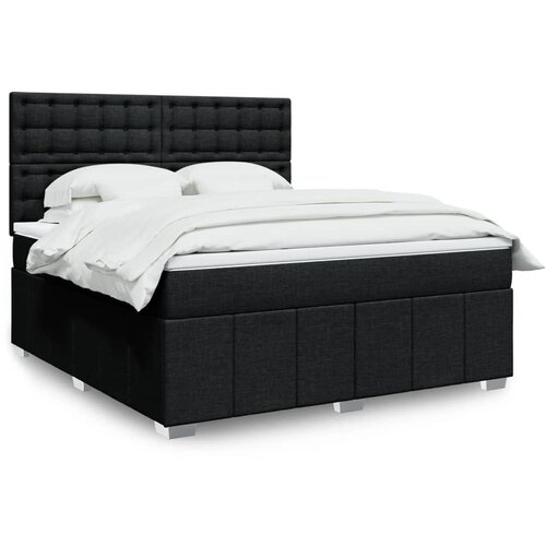 vidaXL Krevet s oprugama i madracem crni 180x200 cm od tkanine Cijene